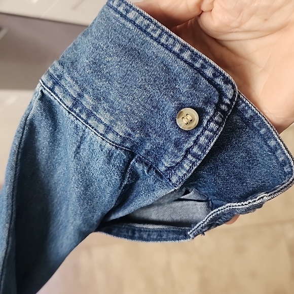 Christmas Denim Shirt. Long Sleeve, women's SizeXXL - Picture 7 of 12